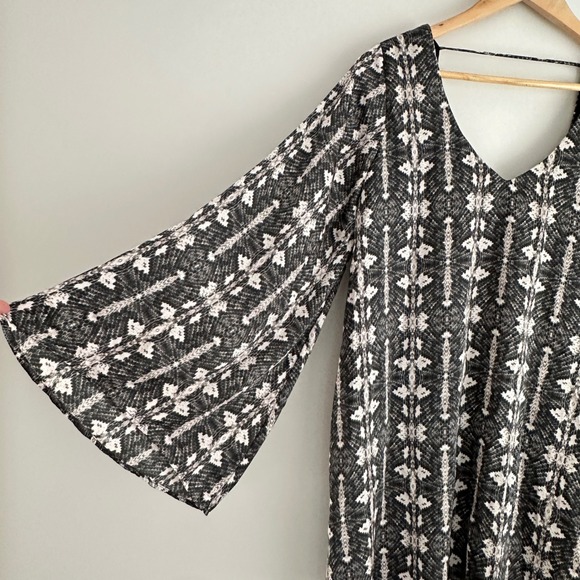 Show Me Your Mumu Gabby Low Back Snakeskin Mini Dress Womens S Bell Sleeve Boho - Picture 4 of 9